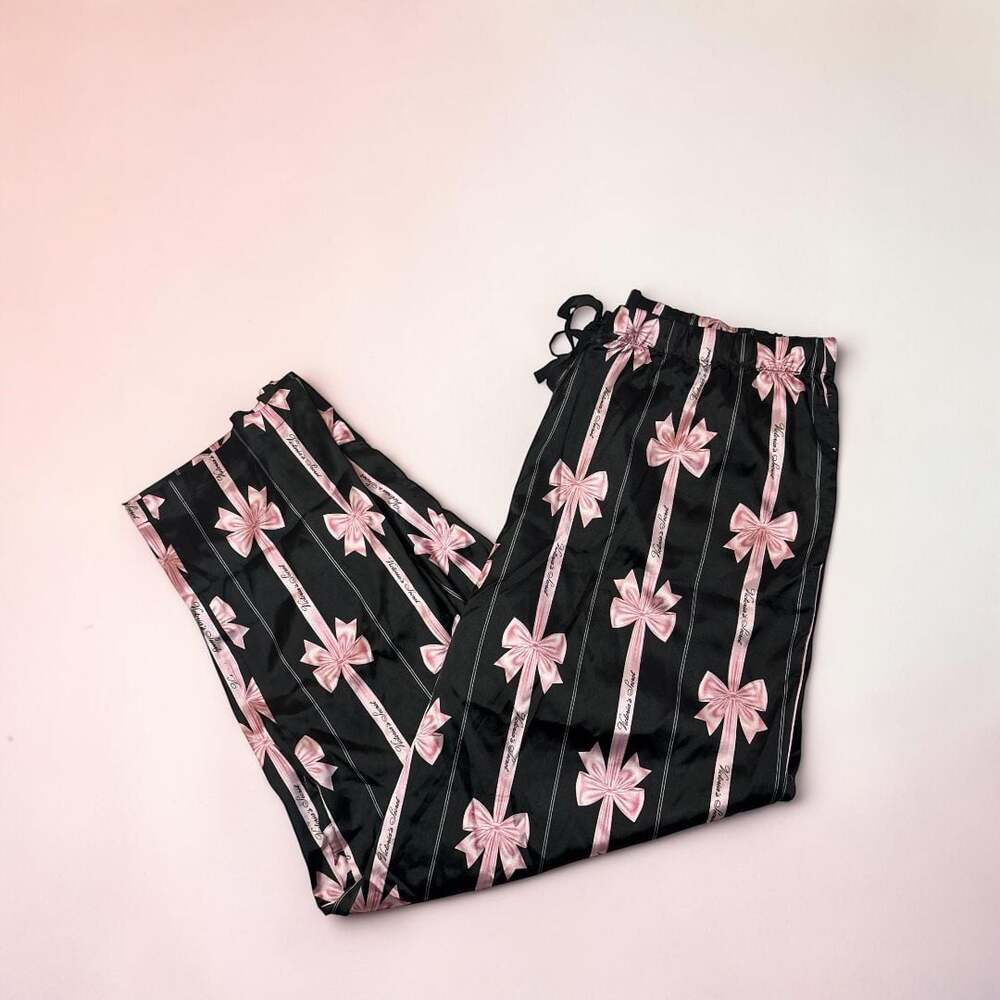 Victoria's Secret Pink Bow Satin Pajama Pants XL